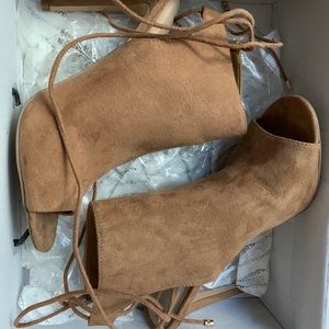 Aldo Suede Tie-up bootie heels